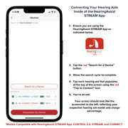 STREAM RIC Rechargeable OTC Hearing Aid Kit with Bluetooth Streaming & App Personalization